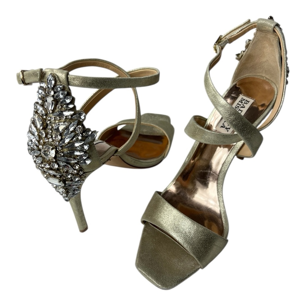 Badgley Mischka Gold Embellished Heels